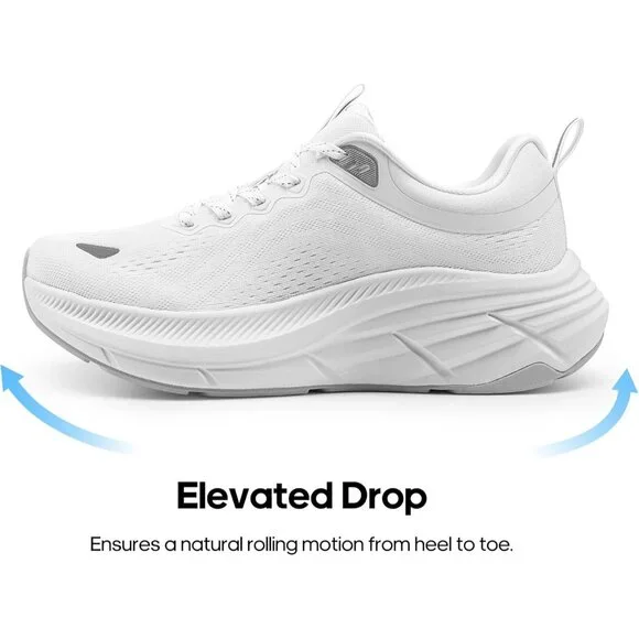 Men's White Shoes Running Tennis CushioningGym Workout Comfortable Sneakers